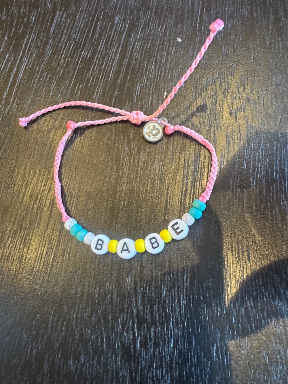 Pura Vida Pink Beaded 'BABE' Bracelet